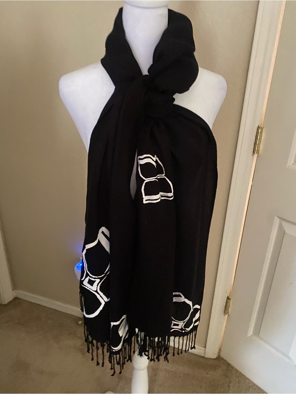 Vintage Y2K Wrap /Scarf fringe boho whimsy goth layers feminine